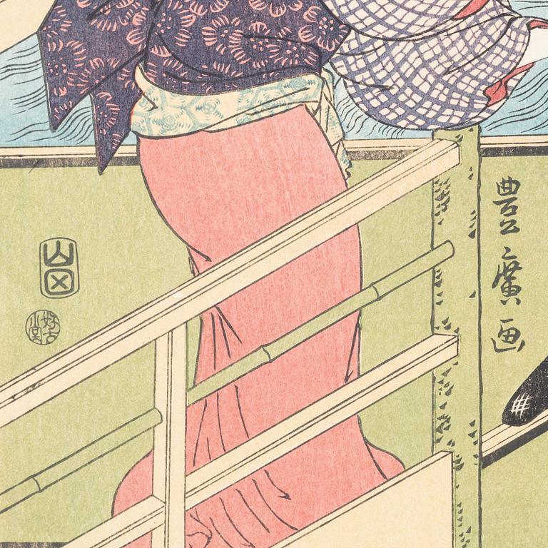 Fem träsnitt ur mapp utgiven av Tokyo Bijutsu Kankokai (Tokyo Art Publishing Association", tidigt 1900-tal.