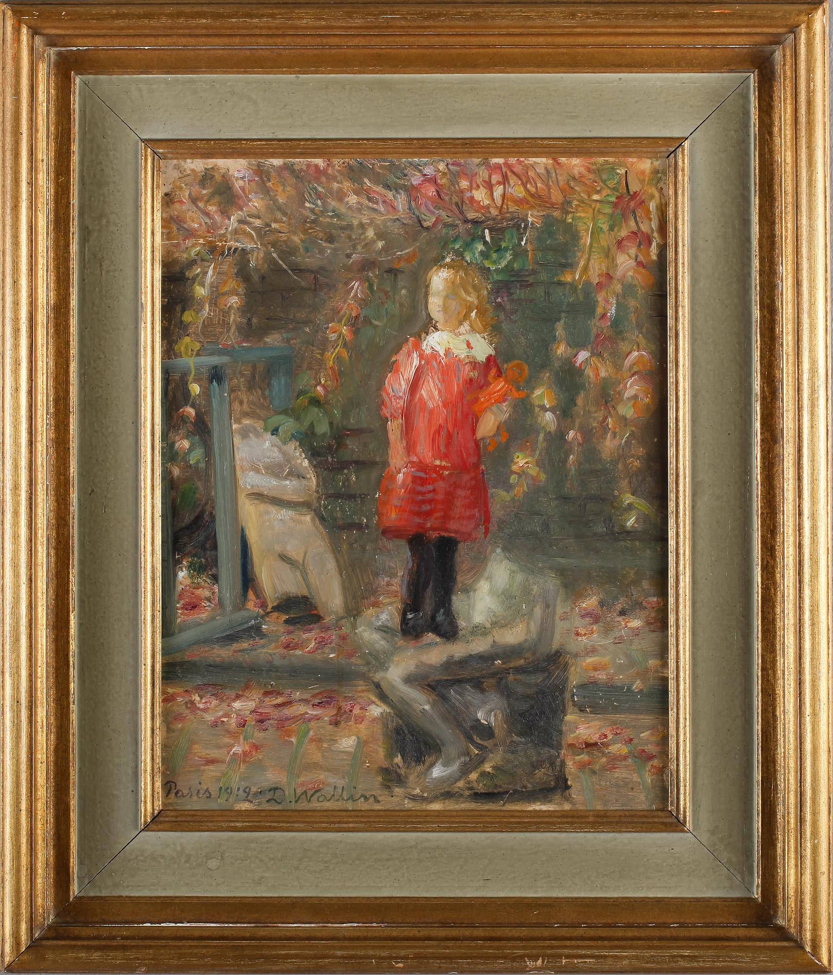 DAVID WALLIN, olja på pannå, signerad och daterad 1912.