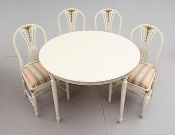 MATGRUPP, 5 delar, gustaviansk stil, 1900-talets andra hälft.