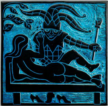 VÄGGRELIEF, stengods, Heerup, Royal Copenhagen, 1900-talets andra hälft.