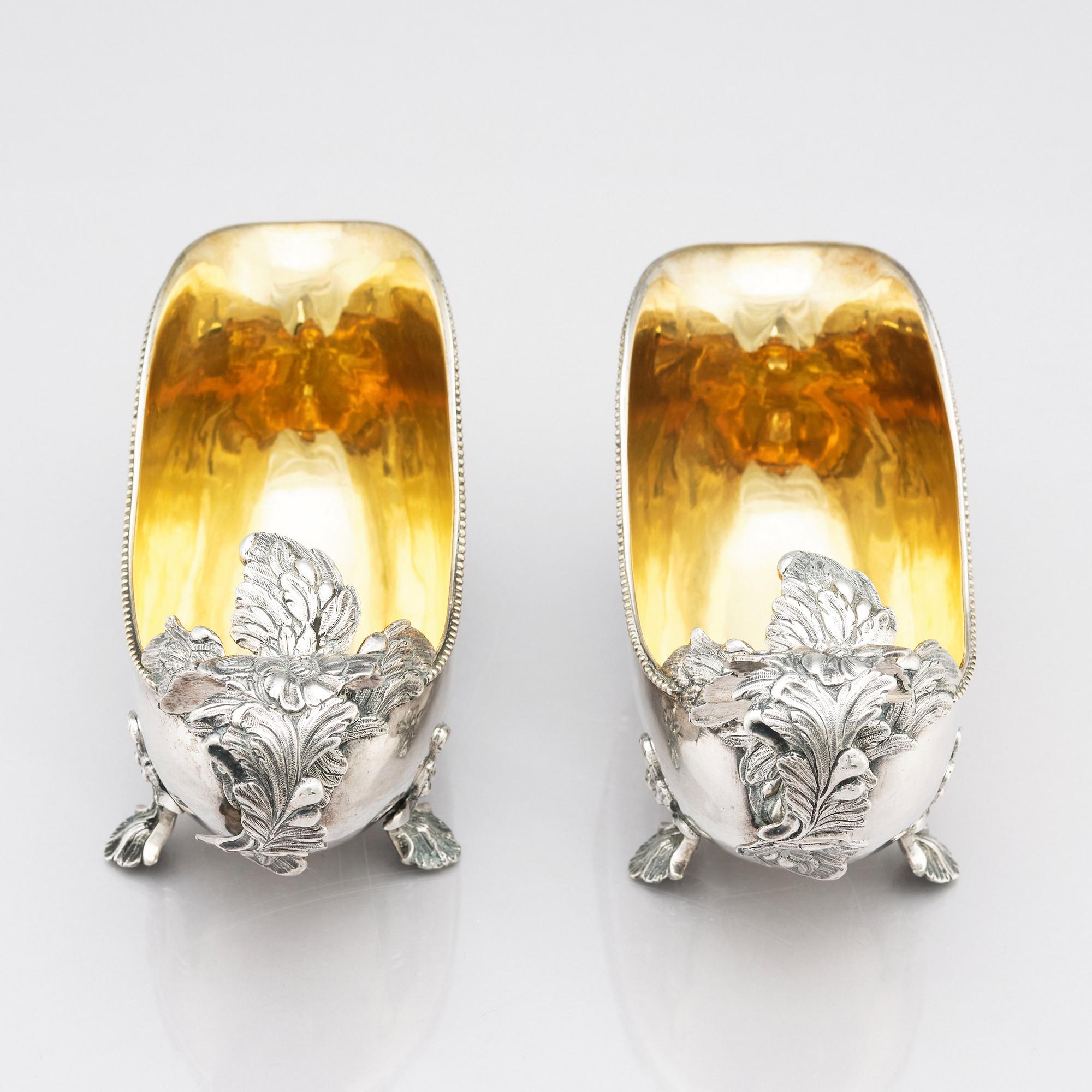 A pair of Swedish Rococo sauce-jugs, mark of Anders Schotte, Uddevalla 1794.