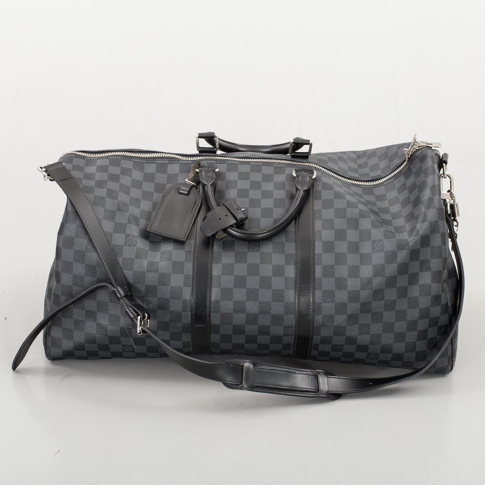 LOUIS VUITTON väska "Keepall 55 bandouliere damier graphite".