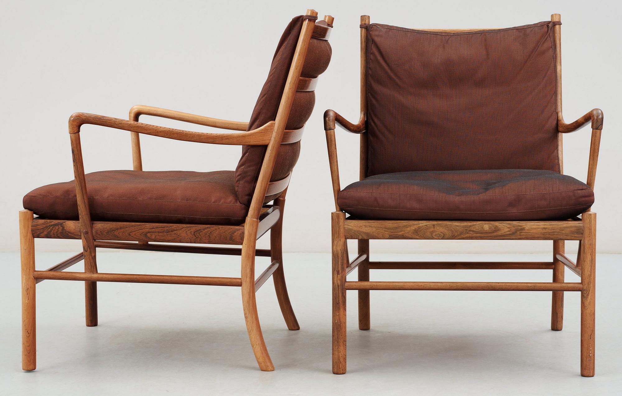 OLE WANSCHER, karmstolar, ett par "Colonial Chair, PJ 149", Poul Jeppesen, Danmark.