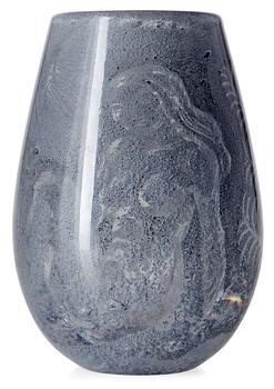 711. A Nils Landberg glass vase, Orrefors 1944.