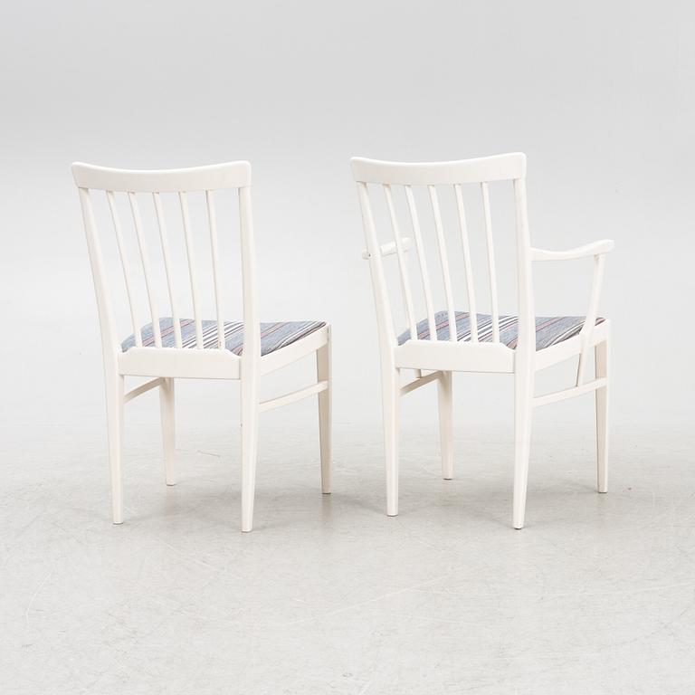 Carl Malmsten, matbord och stolar, 10 st samt karmstolar, ett par, "Herrgården", Bodafors, 1900-talets slut.