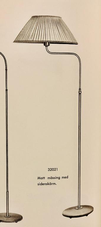 Bertil Brisborg, golvlampa, modell "32021", Nordiska Kompaniet 1940-50-tal.
