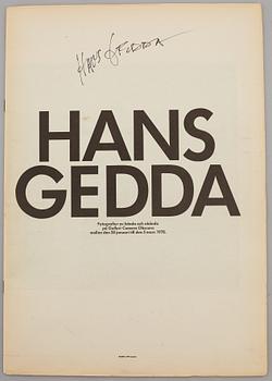 HANS GEDDA, 2 books and an exhibition catalogue. All of them signed.