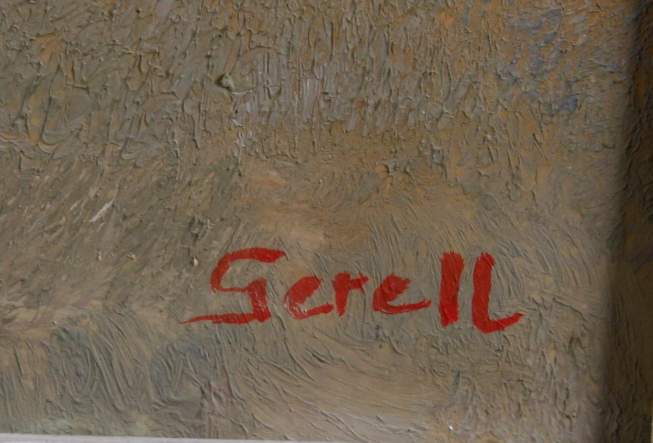 GERELL, GRETA. Olja på pannå, sign.