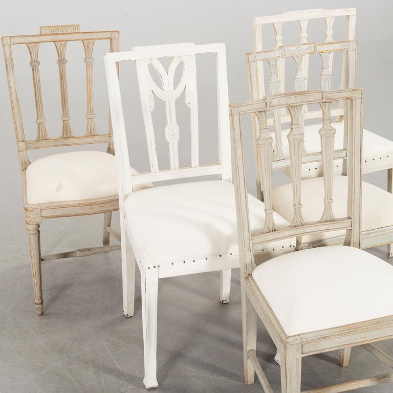 STOLAR, 5 st olika, sengustavianska, omkring 1800.