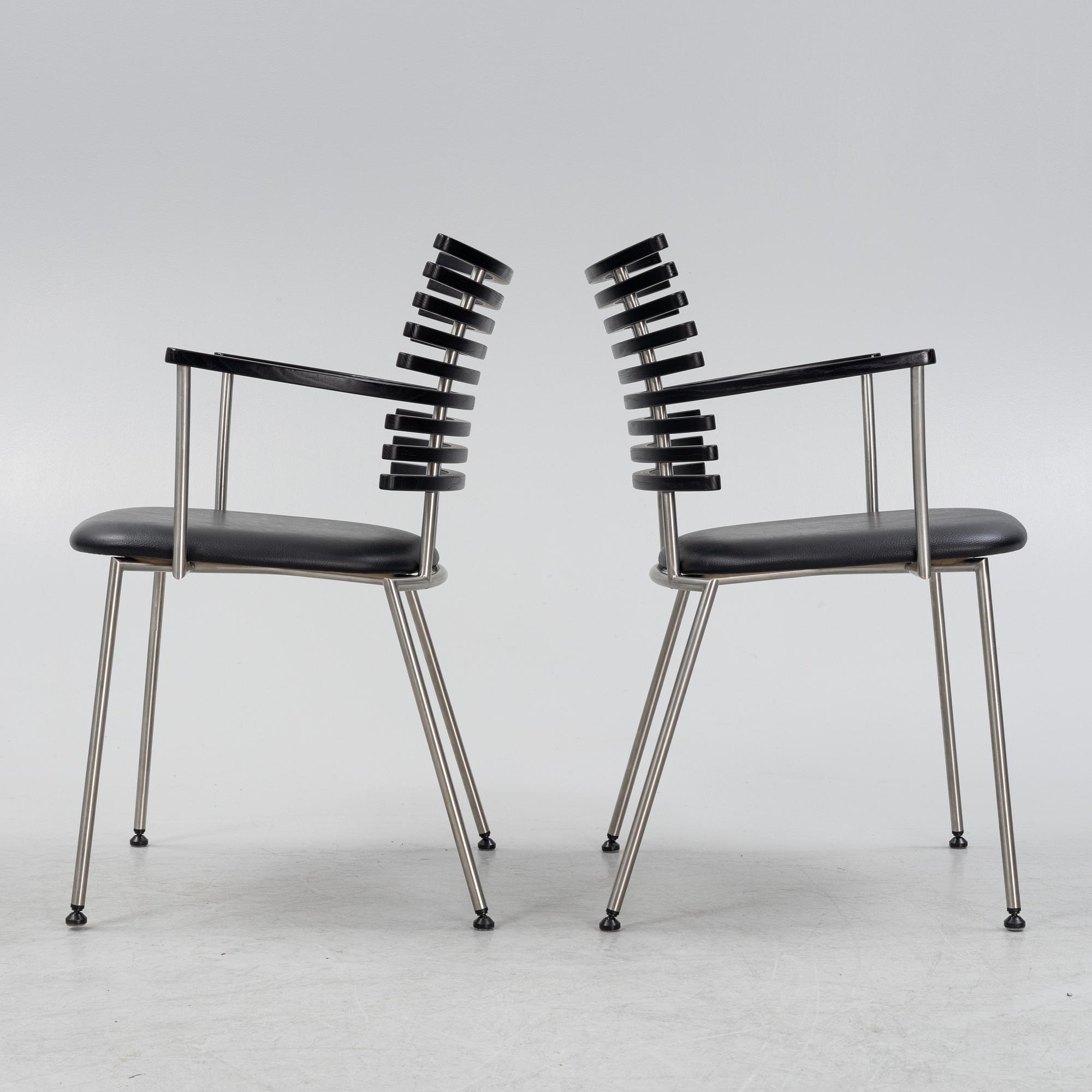 A set of eight leather upholstered 'Tiger GM 4106' armchairs from Naver Collection.