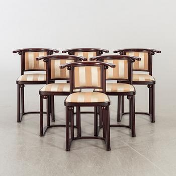 JOSEF HOFFMANN, a set of six "bat" chairs Wittmann Austria later part of the 20th century.