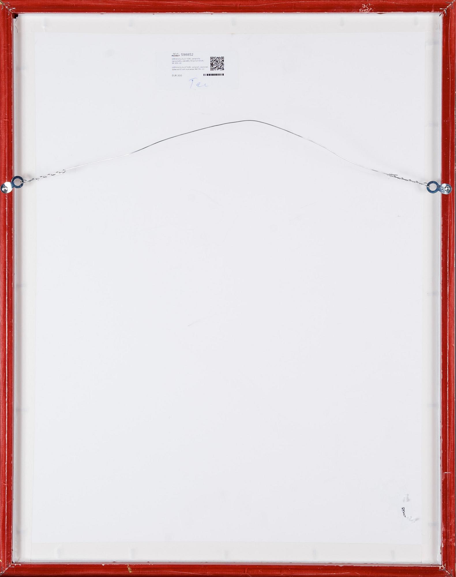 GÖRAN AUGUSTSON, serigrafi, signerad, daterad 93 och numrerad 56/120.