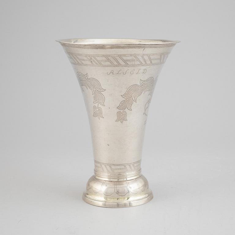 A silver beaker by Abraham Sundström, Västerås, 1796.