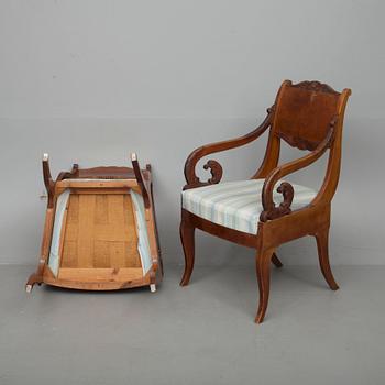 KARMSTOLAR, ett par, biedermeier, Ryssland 1800-talets första hälft.