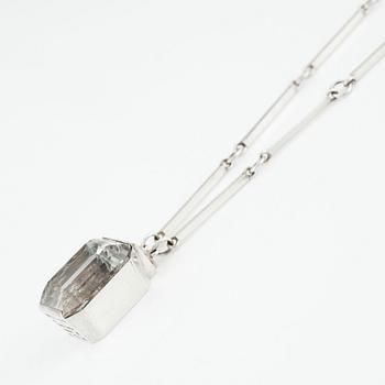 Wiwen Nilsson, a rock crystal and sterling silver necklace and pendant, Lund Sweden 1942.