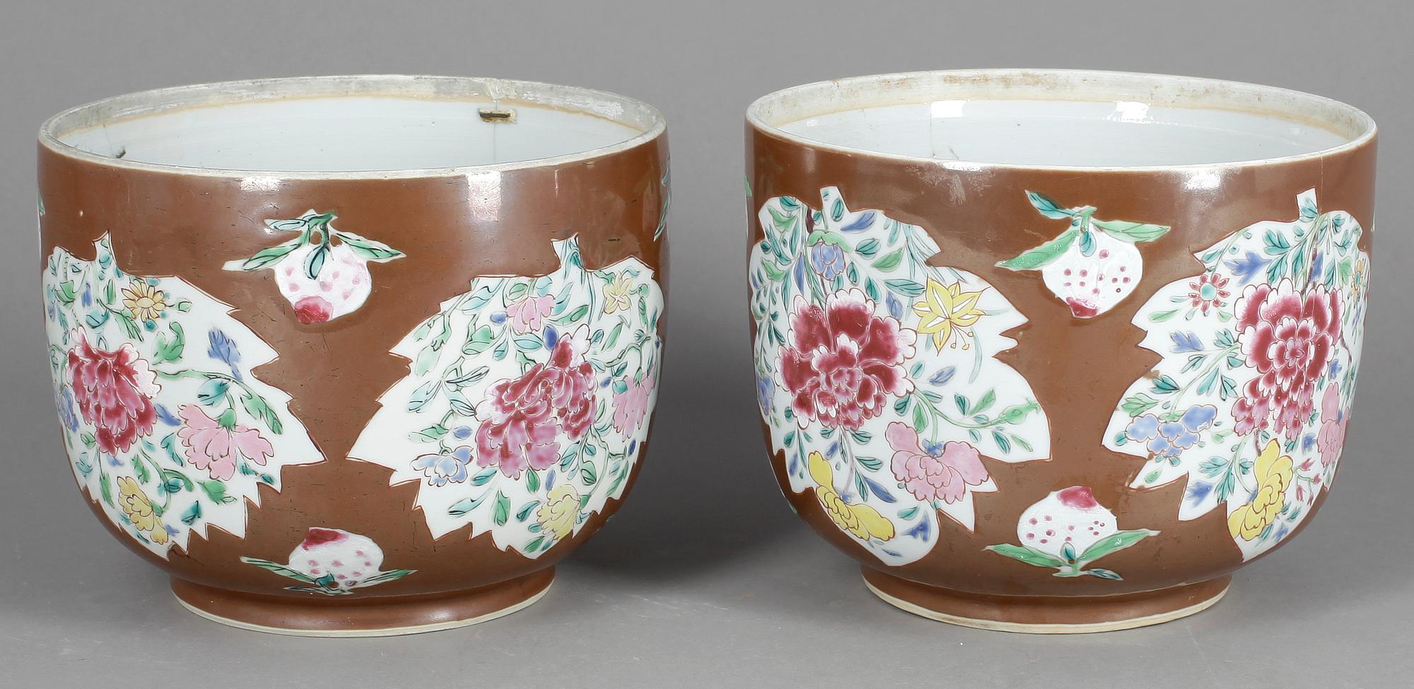 YTTERFODERR, två stycken, kompaniporslin, Qianlong 1736-95.