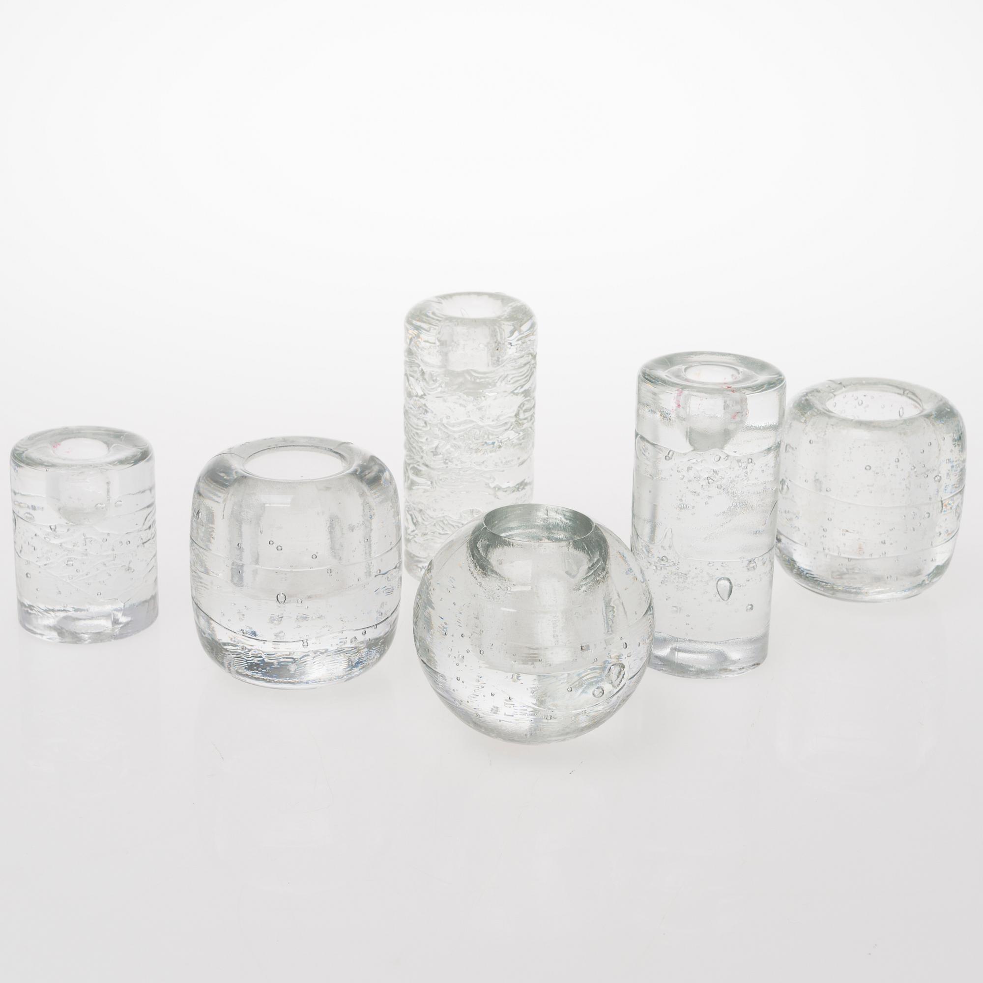 TIMO SARPANEVA, A set of six glass candleholders of the Arkipelago-series for Iittala.