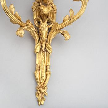 APPLIQUER ett par för 3 ljus, Louis XVI stil, 1800-tal.