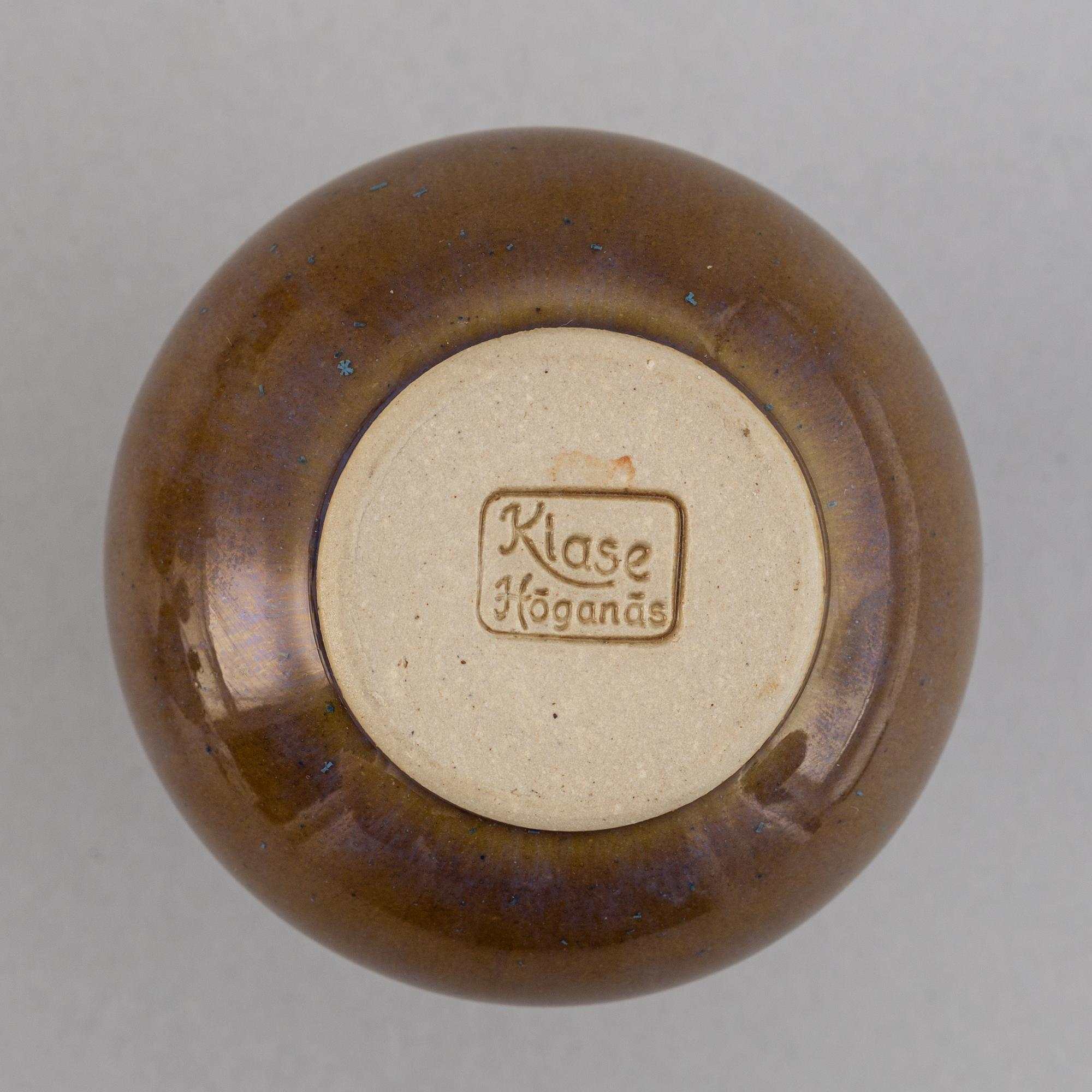 A set of seven stoneware vases, including Bertil Lundgren, Rörstrand, Klase Keramik, Gunnar Anderson and  Yngve Blixt.