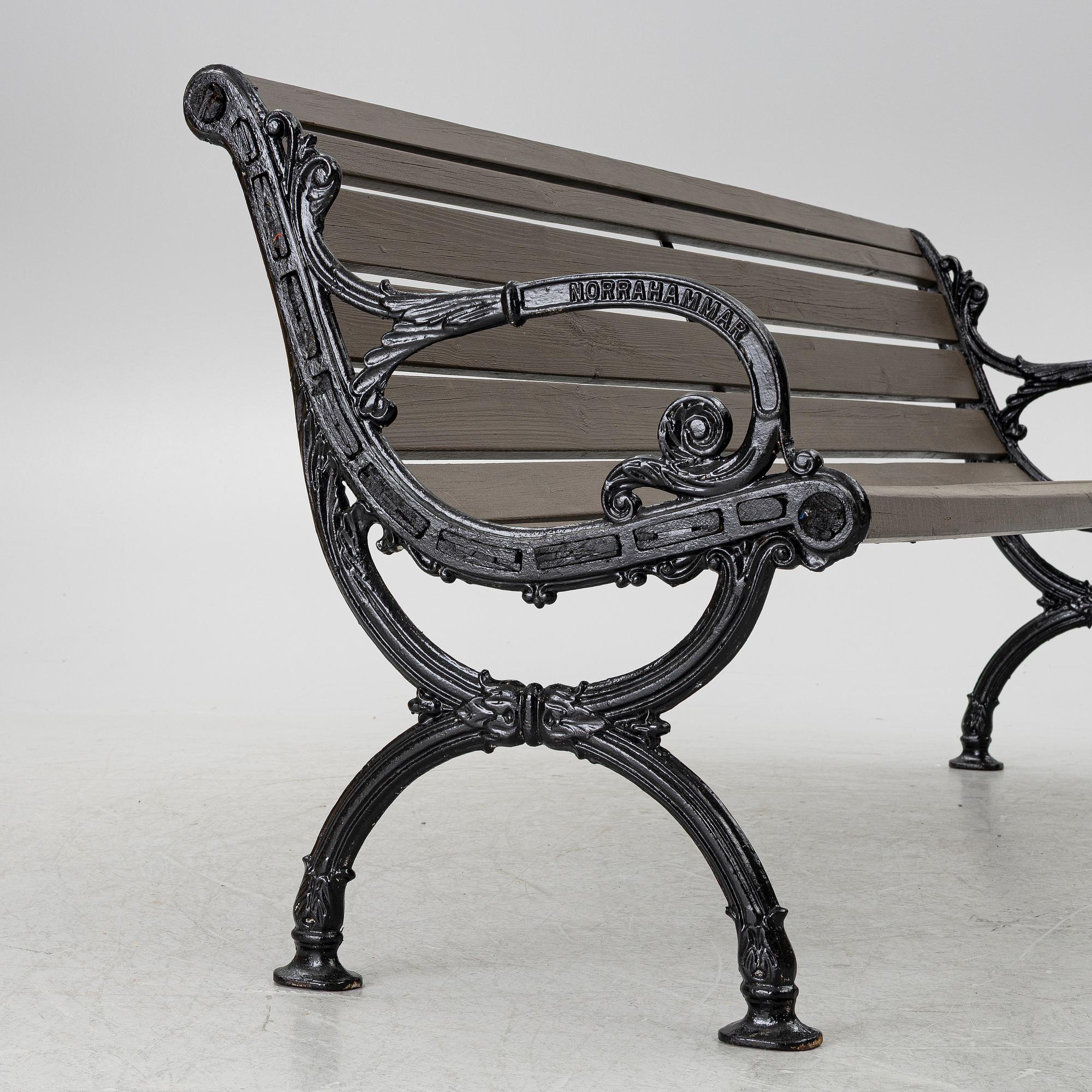 A garden bench, Norrahmmars Bruk, Sweden, later part of the 20th century.