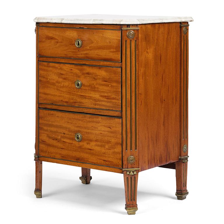 A late Gustavian mahogany commode, Stockholm, late 18th century.