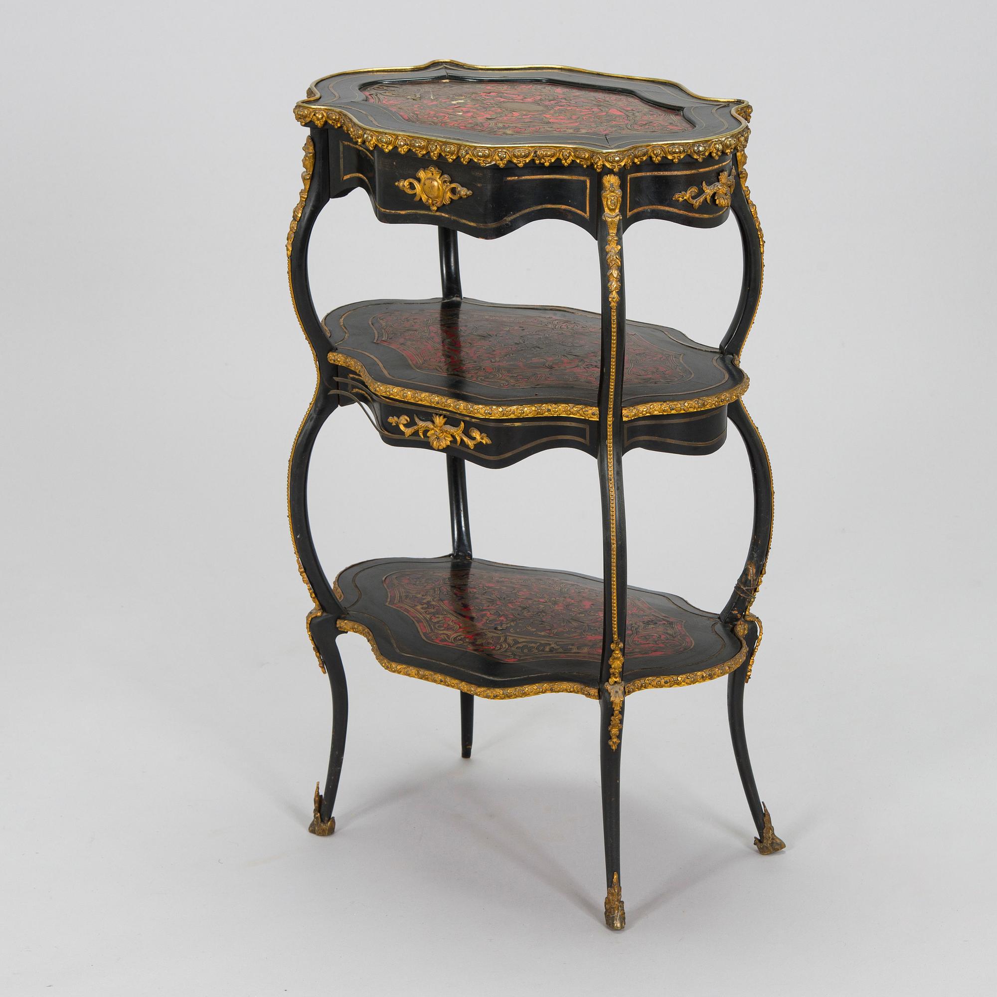 Etagere/ bord, boulle-stil, Frankrike 1800-talets slut.
