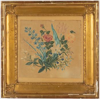 Unknown artist, early 19th century, Flowers, a pair.