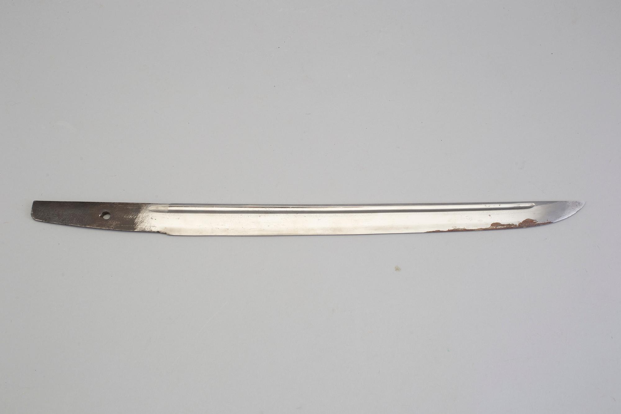 A Japanese Wakizashi marked Awataguchi, probably from the Edo period.