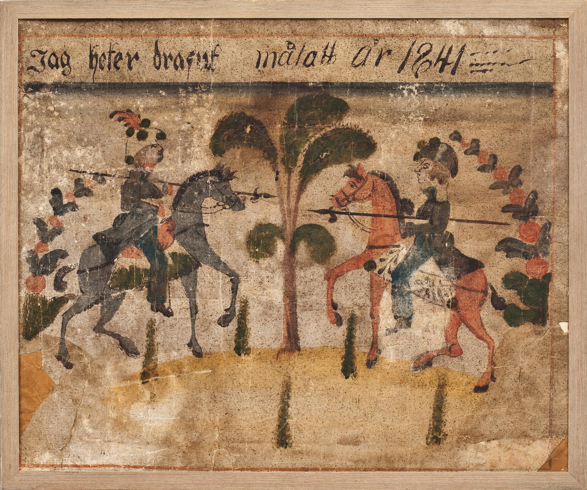 BONADSMÅLNING, tillskriven signaturen HAS Rättvik, Dalarna, daterad 1841.