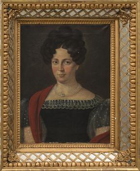 OKÄND KONSTNÄR, ett par, olja på duk. 1800-talets första del.