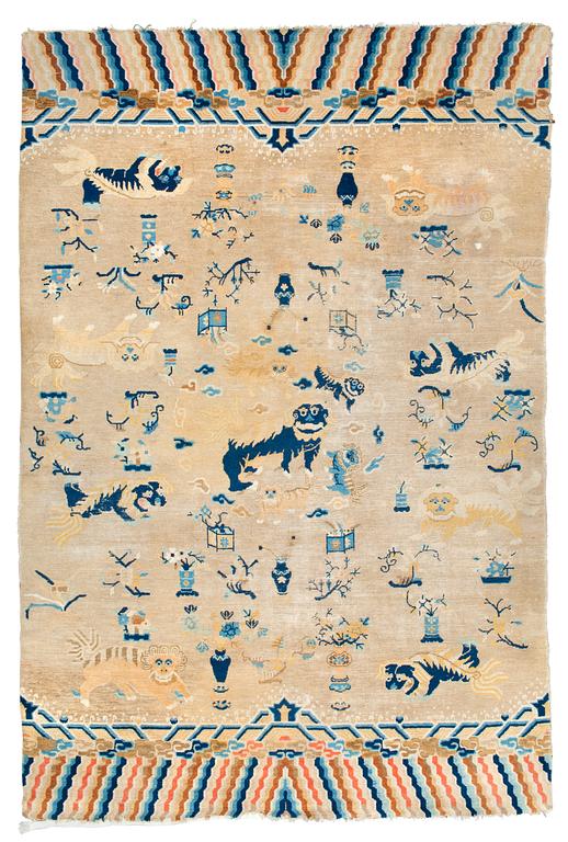 PILLAR RUG. Antique Ningxia. 292,5 x 196,5 cm. Late Qing dynasty (1644–1911).