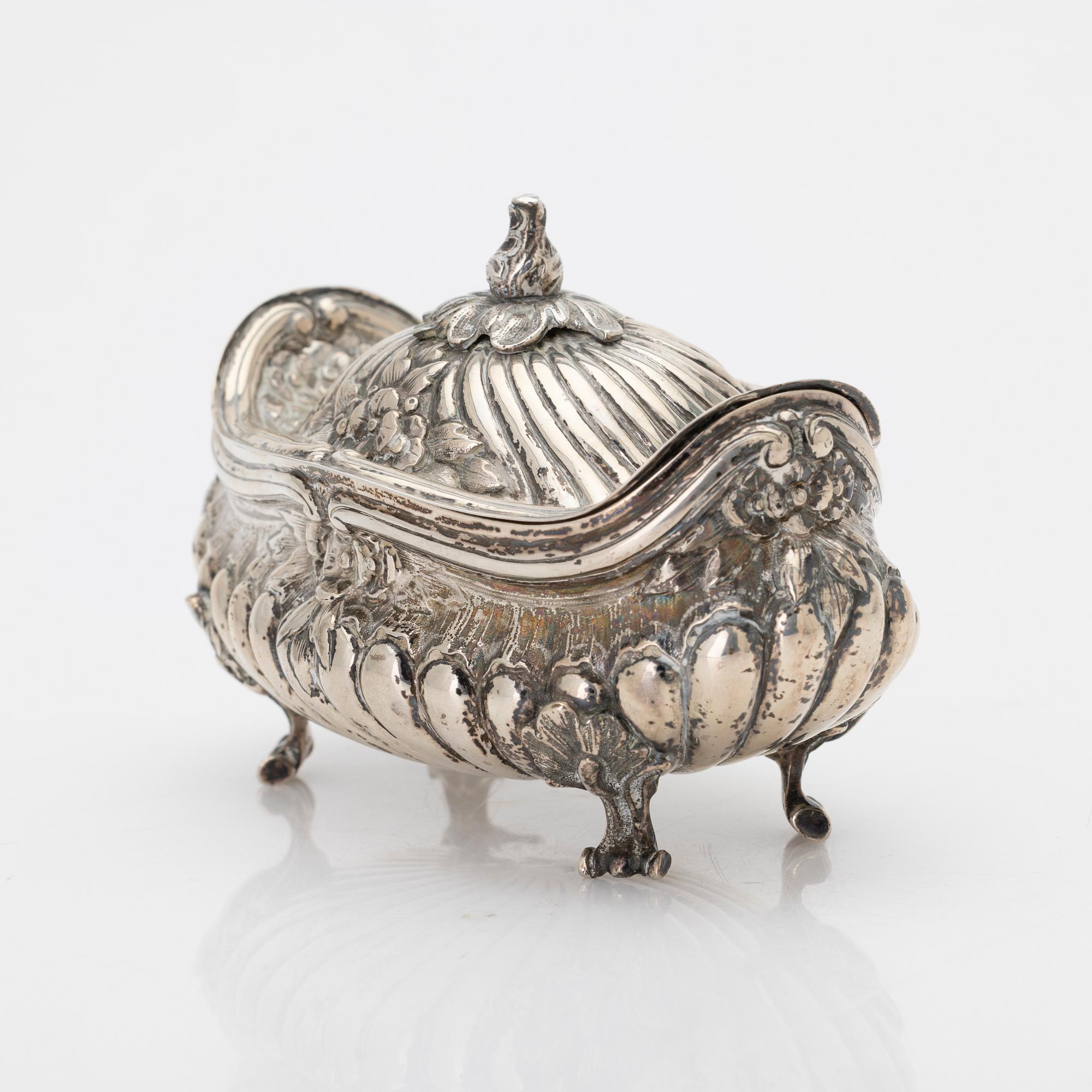 Silver sugar bowl, Historicism, Germany, early 20th century.