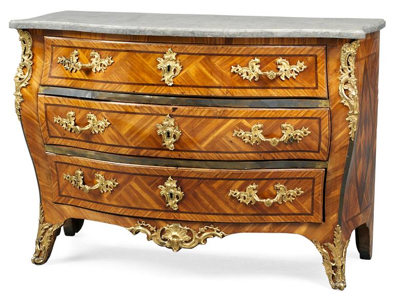A Swedish Rococo commode in the manner of L. Nordin.