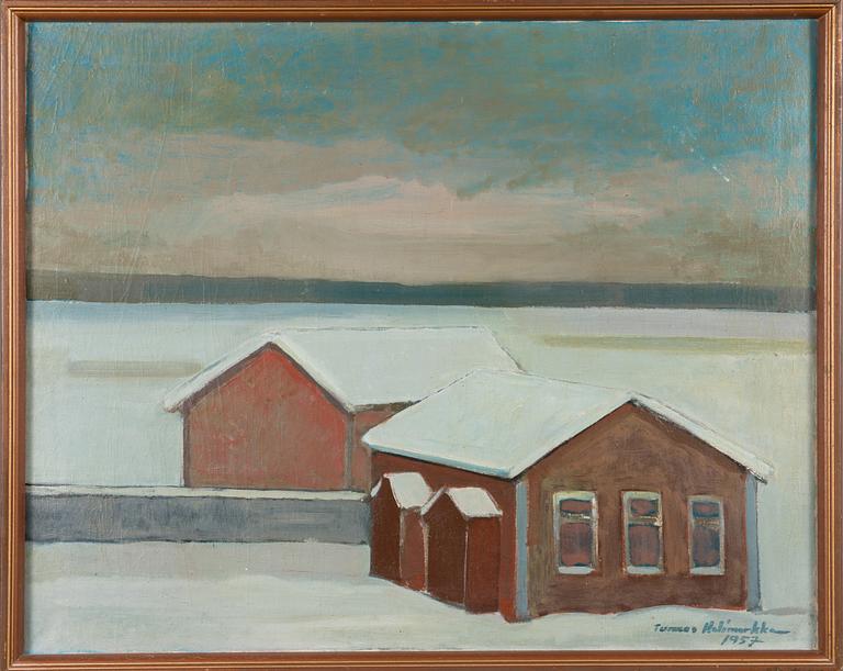 TUOMAS NELIMARKKA, öljy kankaalle, signeerattu ja päivätty -57.