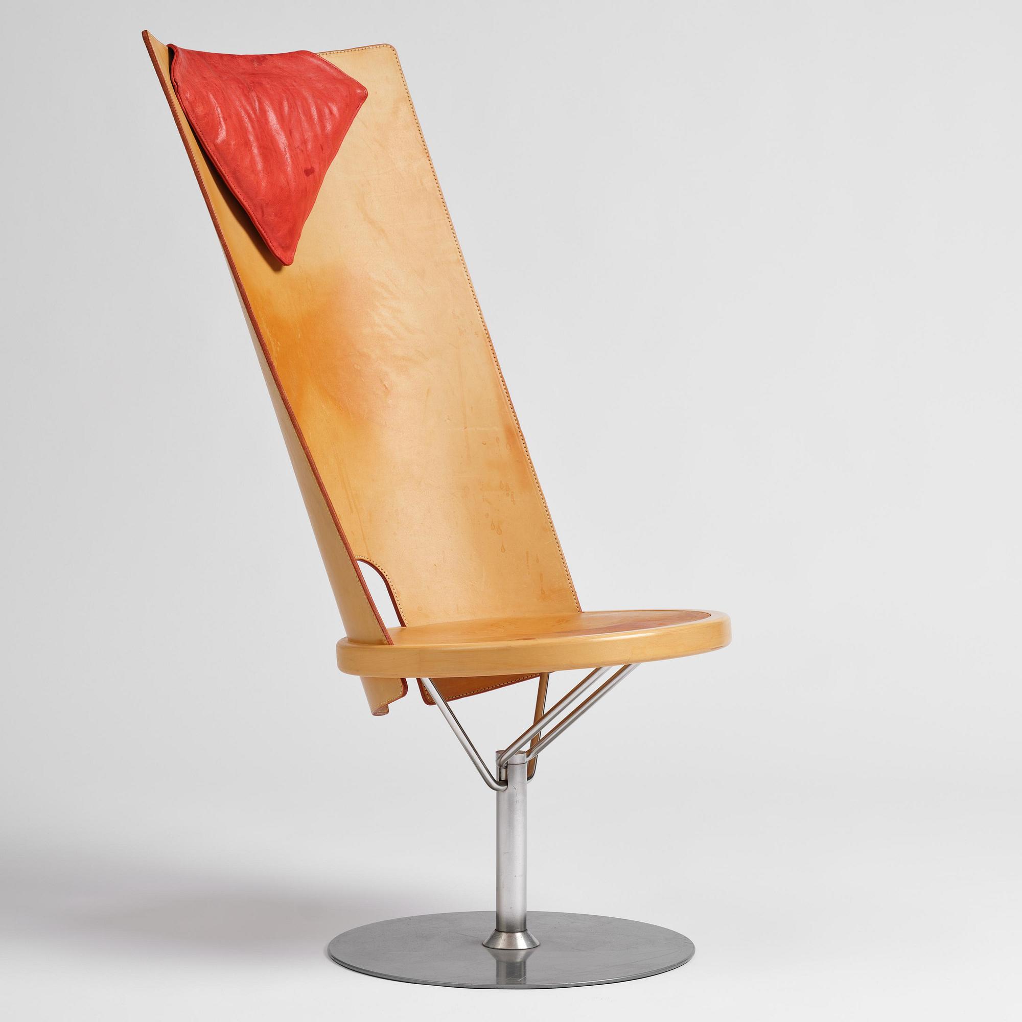 Börge Lindau, a prototype “Hövding” chair, from the Oblado series, Blå Station, Åhus, 1980s.
