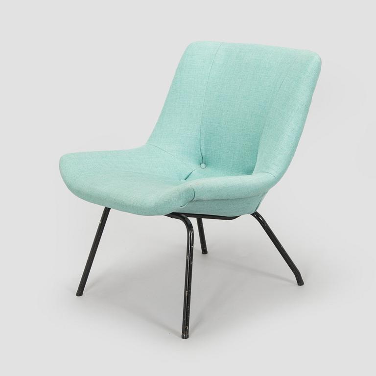 Carl Gustaf Hiort af Ornäs, nojatuoli, "Lehti", valmistaja Puunveisto Oy - Träsnideri Ab, 1900-puoliväli.