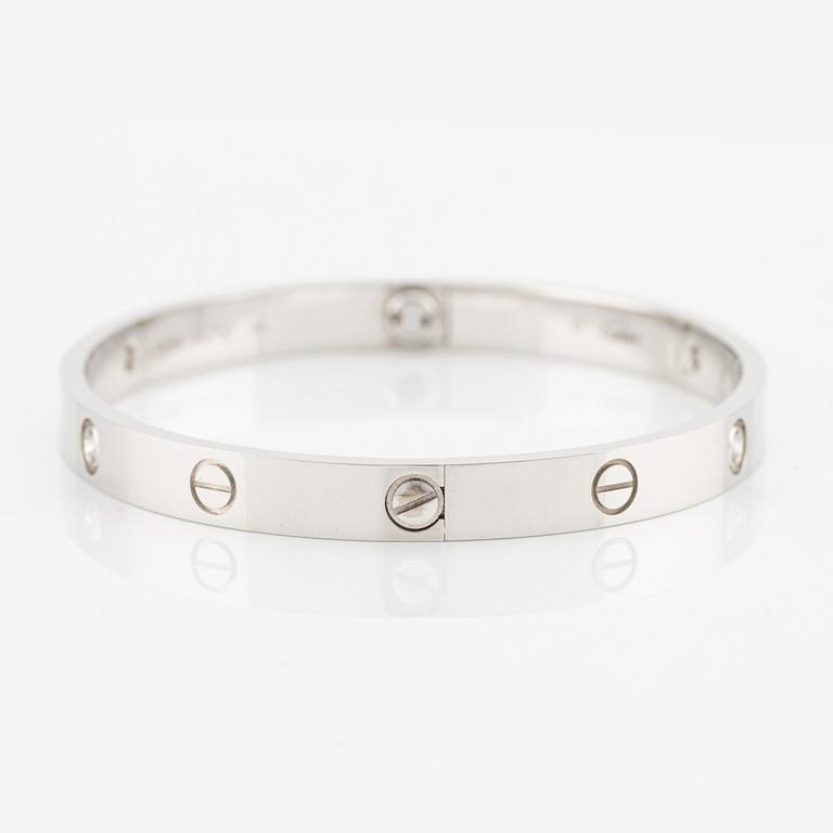 Cartier, "Love" bracelet, 18K white gold with brilliant-cut diamonds.
