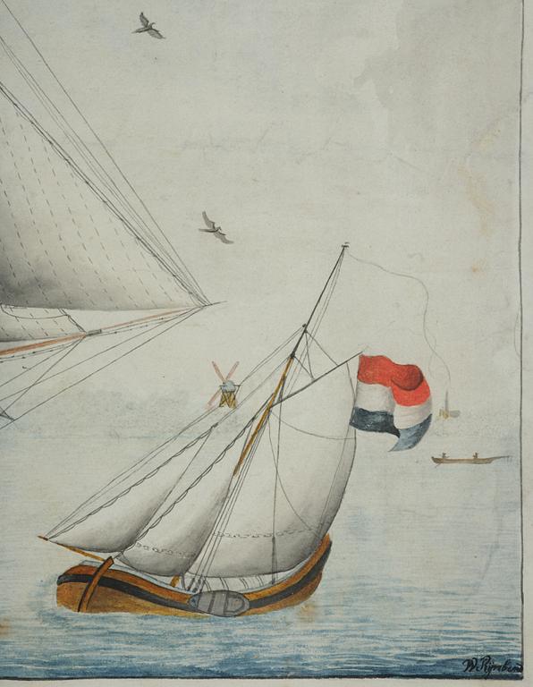 W Rijnbend, 18th century, "The Ship of the City of Schiedam".
