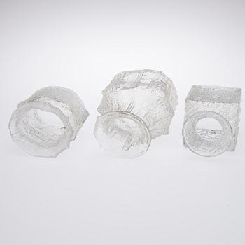 VASER, 3 st, glas. Timo Sarpaneva, signerade.