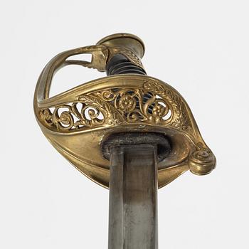 A French officer's sabre, 1855 pattern, with scabbard.