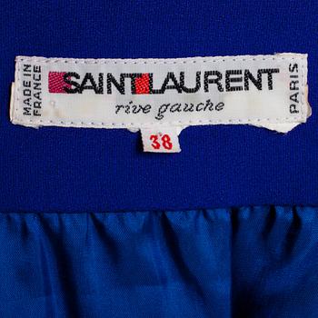 YVES SAINT LAURENT, a Klein blue silk dress.