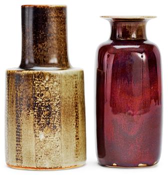 503. Two Stig Lindberg stoneware vases, Gustavsberg studio 1972-1981.