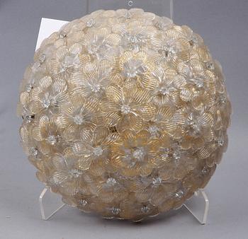 TAK OCH VÄGGARMATURER, 2 delar, glas. Murano, Italien.