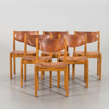 Six chairs from the second half of the 20th century.