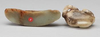 A set of two nephrite figurines, Qing dynasty.