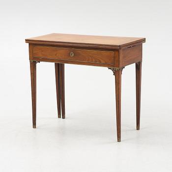 A late Gustavian mahogany card table from around the year 1800.