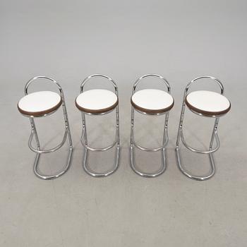 Bar stools, set of 4, late 20th century.