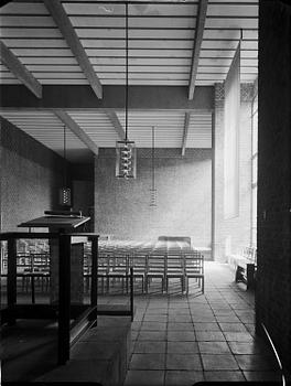 Ella Öström, a set of six chairs, for St. Thomas Church, Vällingby, 1960.