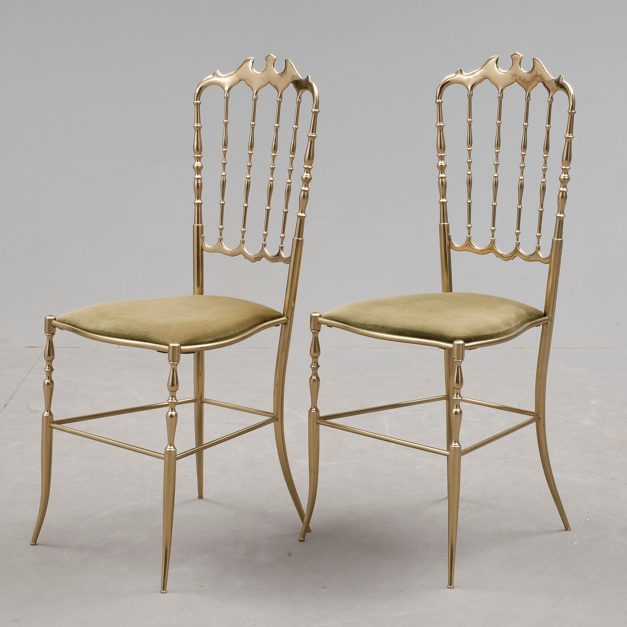 STOLAR, ett par, mässing, Chiavaristil, 1900-talets andra hälft.