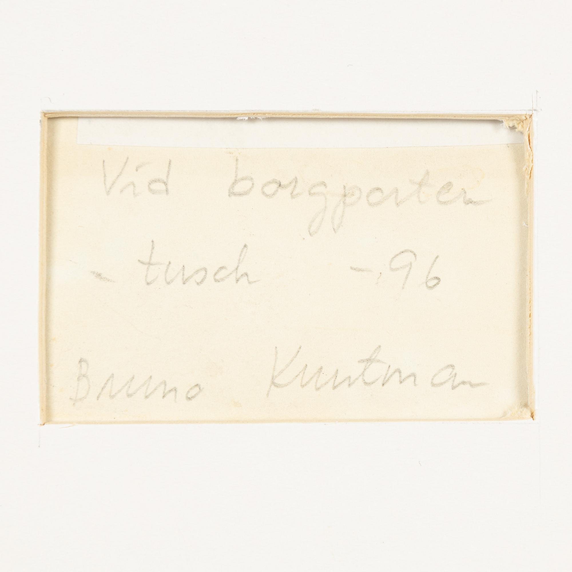 Bruno Knutman, ink on paper, signed and dated -96 verso.